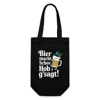 Bier macht Schee Hob i g'sagt! - Geschenkbeutel für Flaschen - Schwarz - Vorne