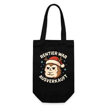 Weihnachten Spruch Humor Igel Lustig Rentier - Geschenkbeutel für Flaschen - Schwarz - Vorne