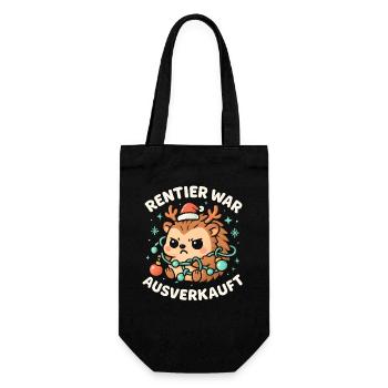 Weihnachten Spruch Humor Igel Lustig Rentier - Geschenkbeutel für Flaschen - Schwarz - Vorne