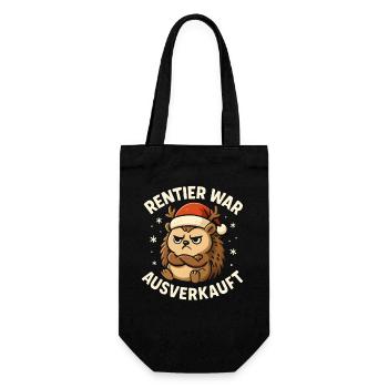 Weihnachten Spruch Humor Igel Lustig Rentier - Geschenkbeutel für Flaschen - Schwarz - Vorne