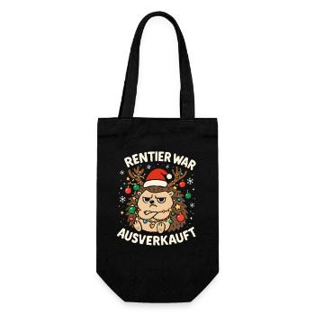Weihnachten Spruch Humor Igel Lustig Rentier - Geschenkbeutel für Flaschen - Schwarz - Vorne