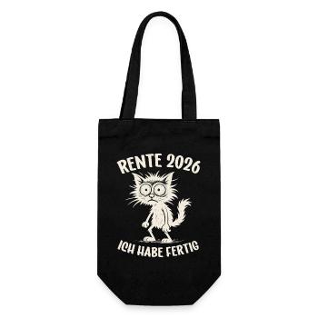 Pension 2026 I've finished Pension Retirement - Gift Bag for Bottles - black - Front