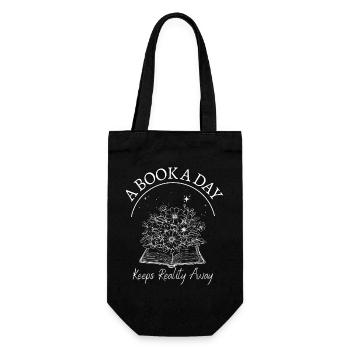 A book a day drives away reality – books & - Gift Bag for Bottles - black - Front