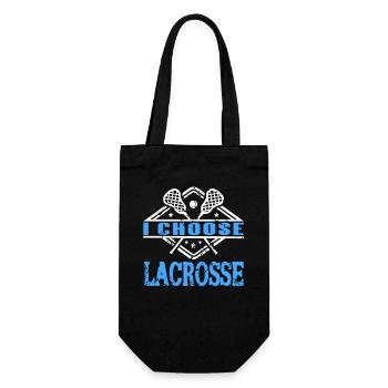 I Choose Lacrosse Player Sport Statement Fan - Gift Bag for Bottles - black - Front