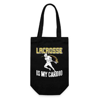 Lacrosse Is My Cardio Funny Athlete Sports Humor - Gift Bag for Bottles - black - Front