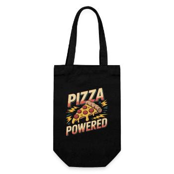 Pizza Powered - Pizza Rétro - Sac à bouteille - noir - Devant