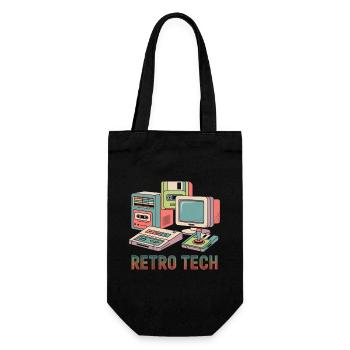 Retro Technik - Geschenkbeutel für Flaschen - Schwarz - Vorne