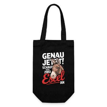 Right now look at two donkeys Funnier - Gift Bag for Bottles - black - Front