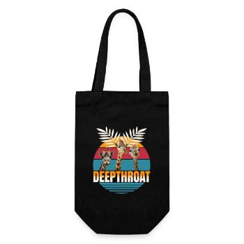 Giraffen im Retrosonnenuntergang DEEPTHROAT - Geschenkbeutel für Flaschen - Schwarz - Vorne