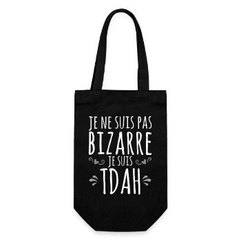 Ich bin ADHS - Hyperaktiv Impulsive Hyperaktivität - Geschenkbeutel für Flaschen - Schwarz - Vorne