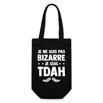 Ich bin ADHS - Hyperaktive Hyperaktivität Humor - Geschenkbeutel für Flaschen - Schwarz - Vorne