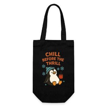 Noël Chill Before The Thrill Holiday Penguin - Sac à bouteille - noir - Devant