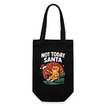 Funny Cat Not Today Santa Christmas Humor - Gift Bag for Bottles - black - Front