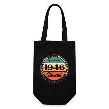 80 Years 1946 Vintage Retro Birthday Gift - Gift Bag for Bottles - black - Front