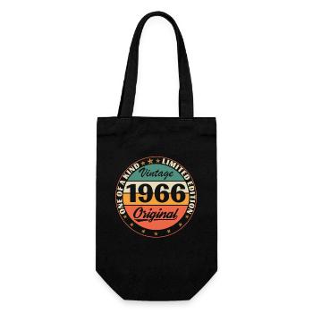 60 Jahre 1966 Vintage Retro Geburtstagsgeschenk - Geschenkbeutel für Flaschen - Schwarz - Vorne