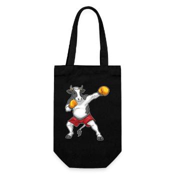 Kuh Boxer Boxhandschuhe Boxen - Geschenkbeutel für Flaschen - Schwarz - Vorne