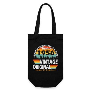 1956 Vintage Born Retro Birthday Gift - Gift Bag for Bottles - black - Front