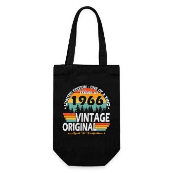 1966 Vintage Born Retro Birthday Gift - Gift Bag for Bottles - black - Front