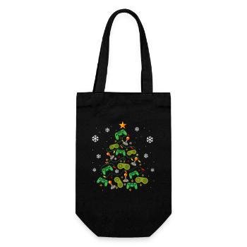 Christmas Tree Controllers Gaming Lover Gamer  - Gift Bag for Bottles - black - Front