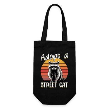 Funny Raccoon - Geschenkbeutel für Flaschen - Schwarz - Vorne
