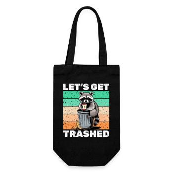Funny Raccoon - Geschenkbeutel für Flaschen - Schwarz - Vorne