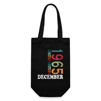 Birthday in December 1965 - December - Gift Bag for Bottles - black - Front