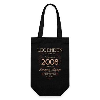 18th Birthday Legend November Vintage 2008 - Gift Bag for Bottles - black - Front