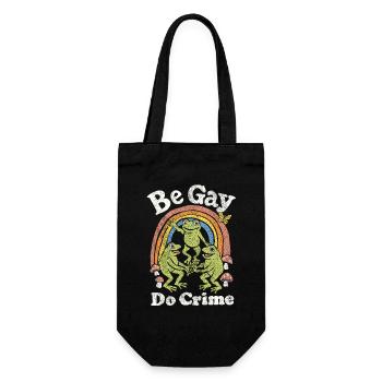 Be Gay Do Crime Frog Art - Gift Bag for Bottles - black - Front