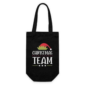 Weihnachten Team Christmas - Gift Bag for Bottles - black - Front