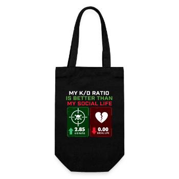 K/D Ratio Better Than My Social Life Gamer Gaming - Gift Bag for Bottles - black - Front