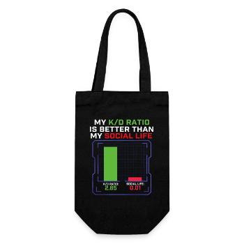 My K/D Ratio Better Than My Social Life Gamer  - Gift Bag for Bottles - black - Front