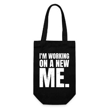 Ich arbeite an einem neuen Ich - Geschenkbeutel für Flaschen - Schwarz - Vorne