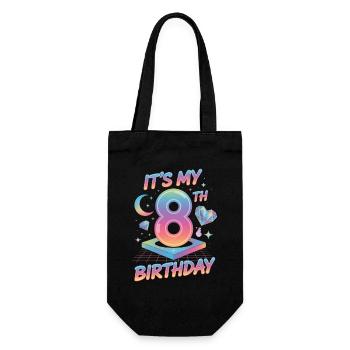 It's My 8th Birthday K-Pop Aesthetic - Geschenkbeutel für Flaschen - Schwarz - Vorne