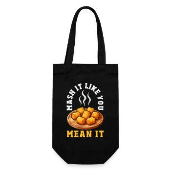 Taters Over Haters Kartoffel - Geschenkbeutel für Flaschen - Schwarz - Vorne