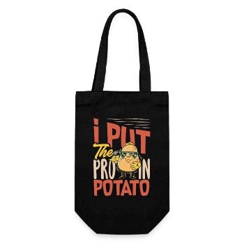 Taters Over Haters Kartoffel - Geschenkbeutel für Flaschen - Schwarz - Vorne