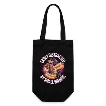 Easily Distracted By Small Wieners Unwearable - Gift Bag for Bottles - black - Front