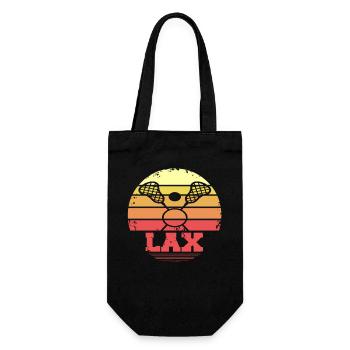 LAX Retro Vintage Lacrosse Sunset Player Style - Geschenkbeutel für Flaschen - Schwarz - Vorne