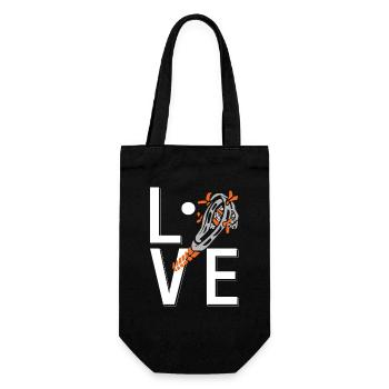 Love Lacrosse Stick Player Passion Sport Lifestyle - Gift Bag for Bottles - black - Front