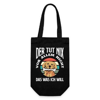 Golden Retriever Besitzer Halter Geschenk - Geschenkbeutel für Flaschen - Schwarz - Vorne