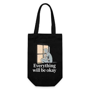 Rainy Window Hope Silhouette - Gift Bag for Bottles - black - Front