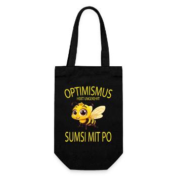 Optimismusbiene Sumsi - Geschenkbeutel für Flaschen - Schwarz - Vorne