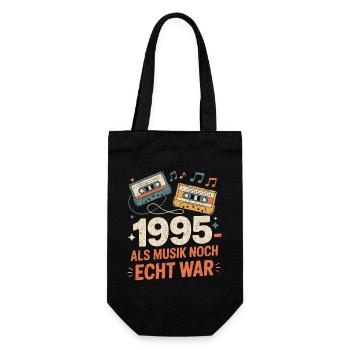 1995 Als Musik Noch Echt War - Geschenkbeutel für Flaschen - Schwarz - Vorne