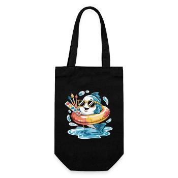 Color fish with sunglasses - Gift Bag for Bottles - black - Front