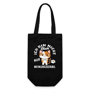 Nicht stur nur Meinungsstabil - Geschenkbeutel für Flaschen - Schwarz - Vorne
