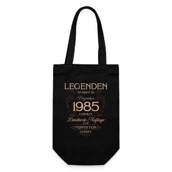 40. Geburtstag Legende Dezember Jahrgang 1985 - Geschenkbeutel für Flaschen - Schwarz - Vorne