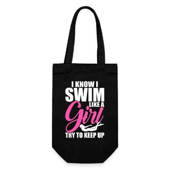 Schwimmen Wassersport Schwimmer Geschenke - Geschenkbeutel für Flaschen - Schwarz - Vorne