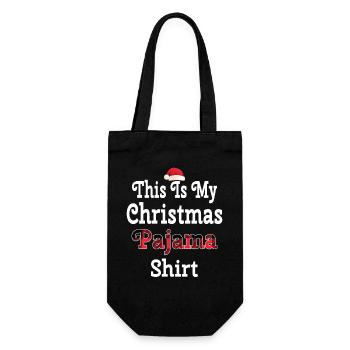This Is My Christmas Pajama Shirt - Geschenkbeutel für Flaschen - Schwarz - Vorne