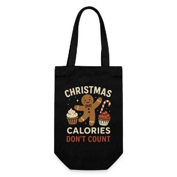 Christmas Calories Don't Count Gingerbread Fun - Gift Bag for Bottles - black - Front