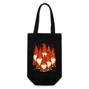 Festive Gnome Gathering for Merry Christmas Cheer - Gift Bag for Bottles - black - Front