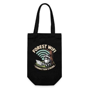 Funny Raccoon - Forest Wifi - Gift Bag for Bottles - black - Front